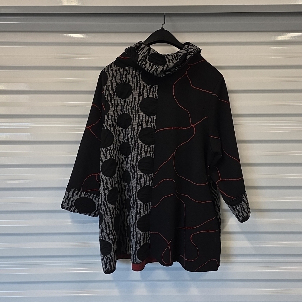 Feratelli Abstract Patchwork Button Front Jacket … - image 6